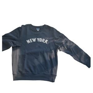 J-Crew Garment-dyed french terry "New York" graphic crewneck sweatshirt size L
